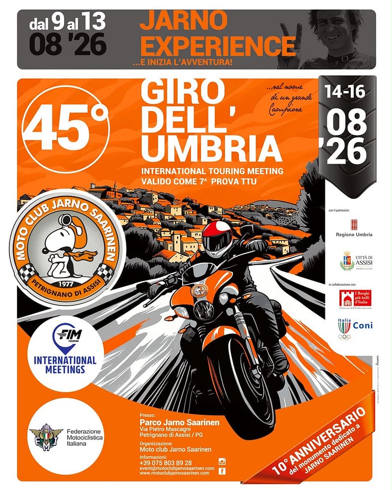 Città di Castello si prepara ad accogliere il Motoraduno Internazionale “Giro dell’Umbria”